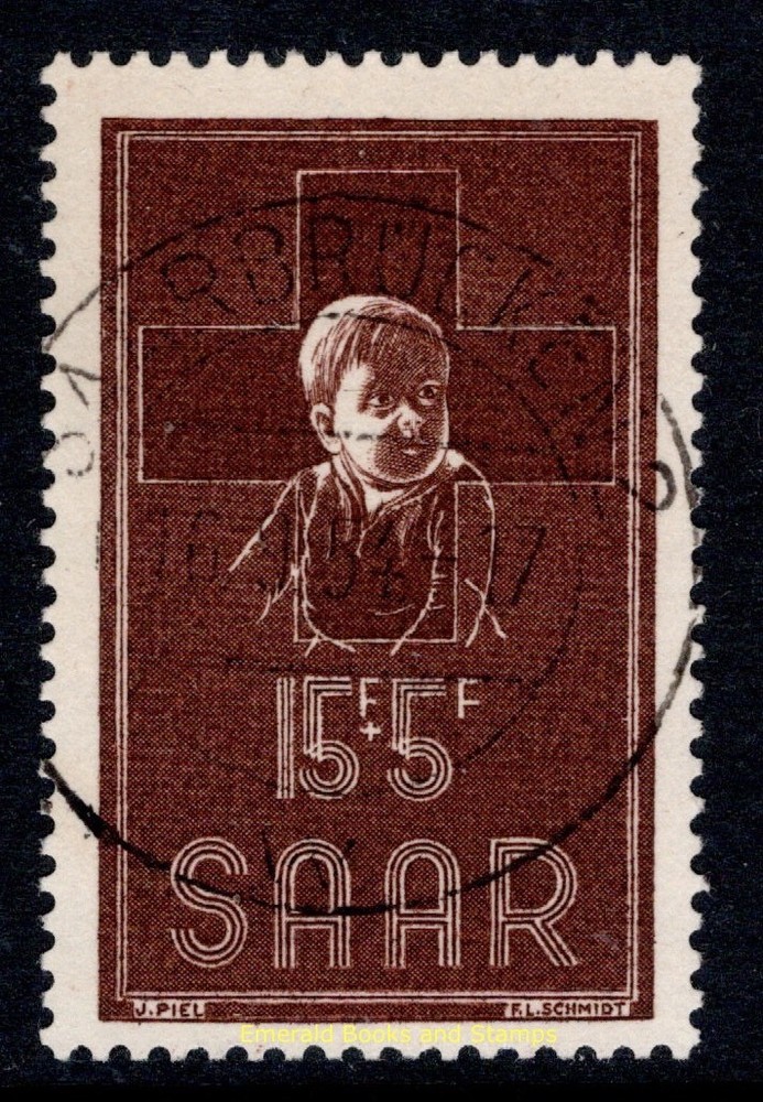 EBS Germany 1954 SAAR – Red Cross – Rotes Kreuz – Michel 350 – Used