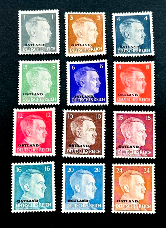 GERMANY Stamp Lot – 1941 WWII Ostland Russia Occupation Adolf Hitler MNG r37