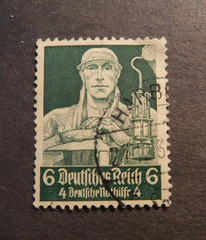 Scott#62, 1934, 6+4 pf., Miner Semi-Postal Used Stamp