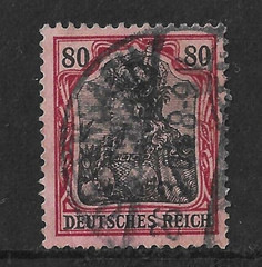 GERMANY 1902 – SG 92a – Germania 80 Pf. Black & Red on Rose – Fine Used