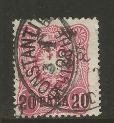GERMAN OFFICES IN TURKEY 1884, 20PARA ON 10PF OVERPRINT ,Mi 2 ,USED (o)