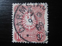 DEUTSCHES REICH Mi. #41III signed Crown & Eagle stamp w/ plate flaw! CV $12.00