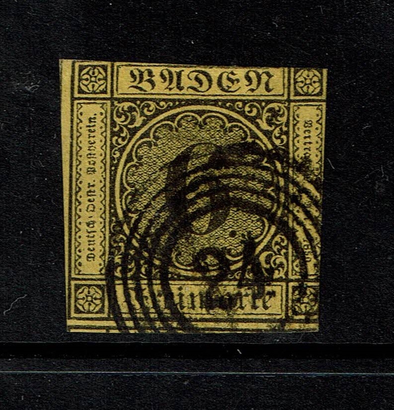 Baden SC# 9, Used, w/ 24 Black 5 Ring Cancel – S3635