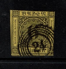 Baden SC# 9, Used, w/ 24 Black 5 Ring Cancel – S3635