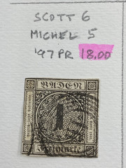 Germany States, Baden, Used – hinged on one album page, 1851-1868, High Value.