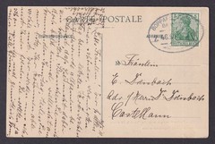 GERMNAY, Postcard Nancy Historical Procession 1909, Railway cancellation