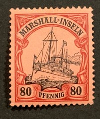 Travelstamps: GERMANY MARSHALL ISLANDS STAMPS Kaiser’s Yacht 80pf MOGH UNWMK