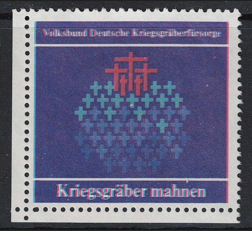 Germany Modern Kriegsgraber Mahnen Poster Stamp MNG – S25626