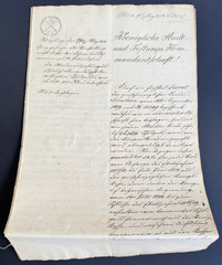 Bayern Historical Document Stadt- & Festungs-Kommandantschaft Würzburg 1828