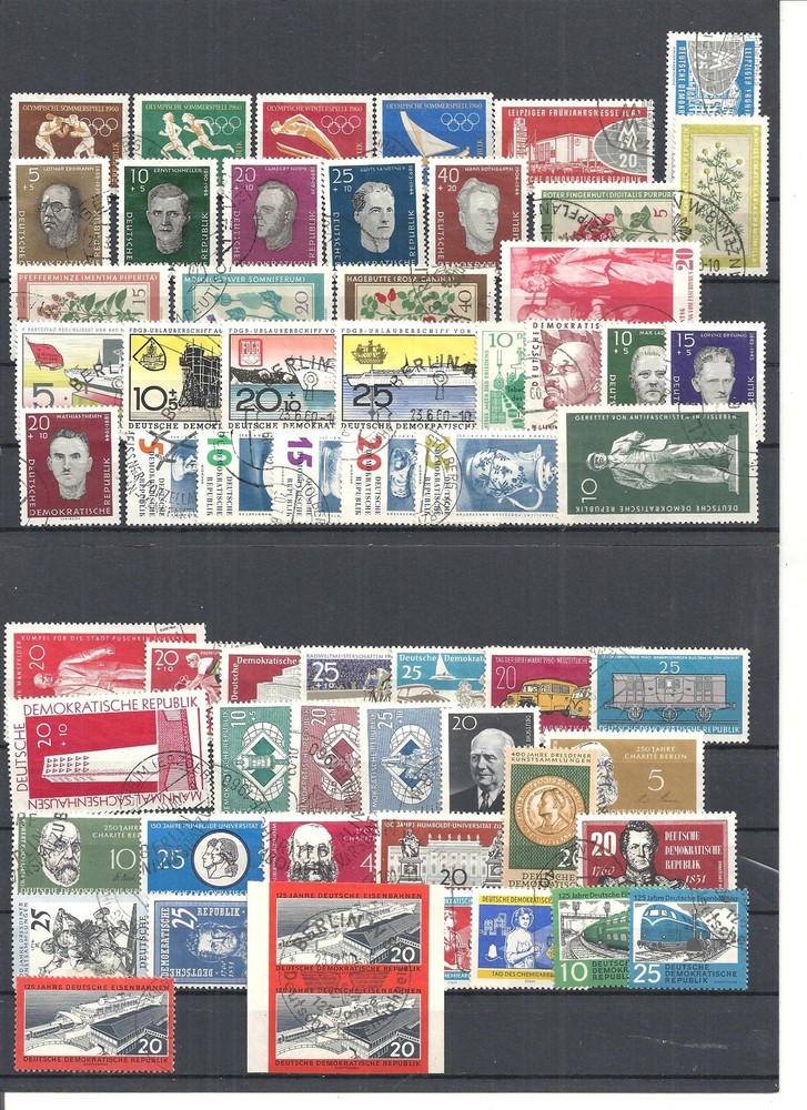 DDR 1960 – 1970, komplette Jahrgänge gestempelt o (teilweise ohne Blöcke)