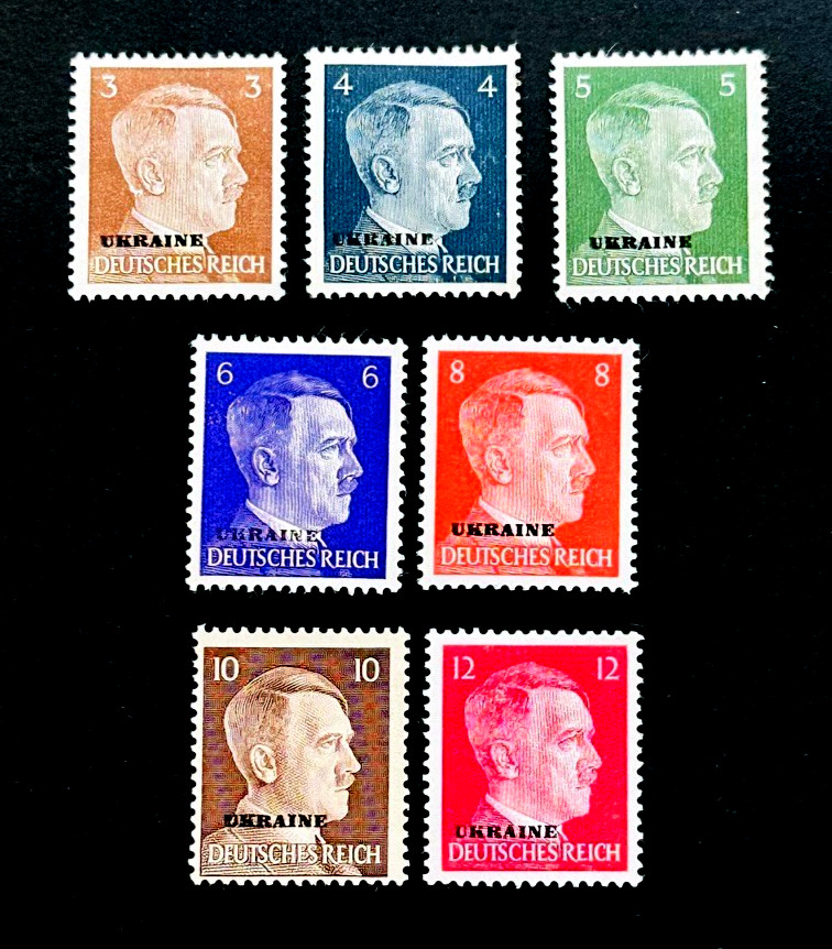 GERMANY Stamp Lot – 1941 WWII Ukraine Occupation Adolf Hitler Mint r37