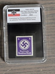 Third Reich WWII Nazi German Swastika NSDAP Stamp Collection w Hard Slab Case
