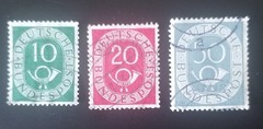 Germany 1951 ‚posthorn series‘ x 3 stamps #10, 20, 50