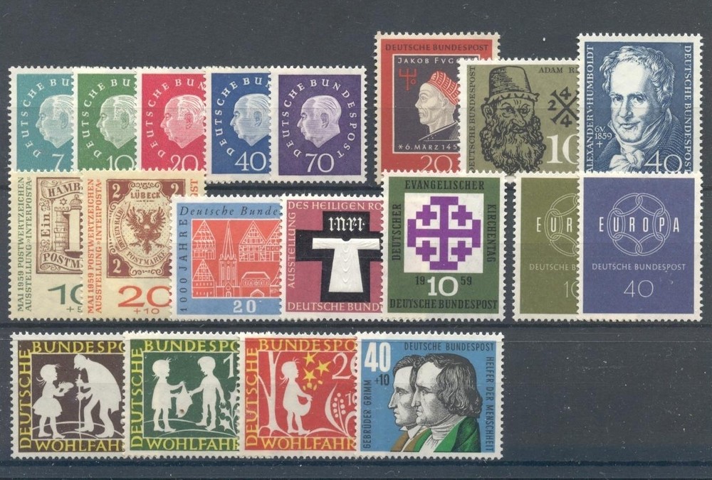 BUNDESPOST – 1959 complete year MNH