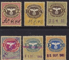 Stamp Germany Revenue WWII Fascism War Era Medical Insurance Selection 3 Used
