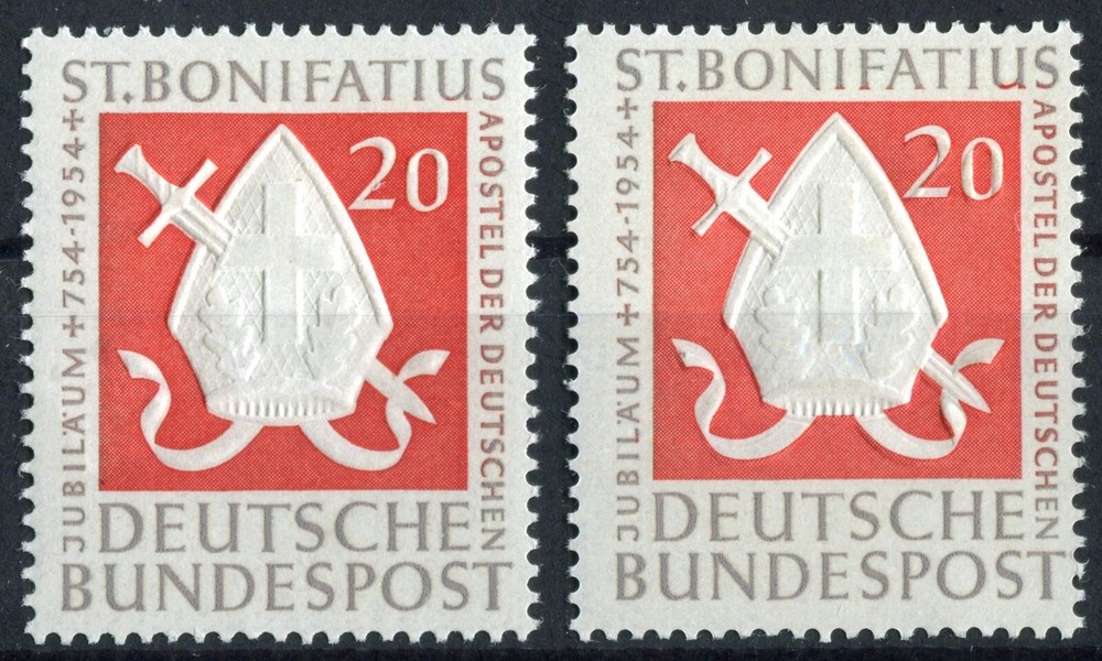 2x St. Boniface Bundle Sheet No. 199 Clean Mint Postfrisch Death 1954 BRD MNH