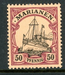 Germany 1901 Mariana Islands 50pf Yacht Scott #24 Mint Y12