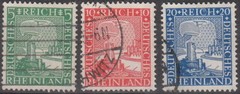 Stamp Germany Reich Mi 372-4 Sc 347-9 1925 Set Rheinland Castle Eagle Used