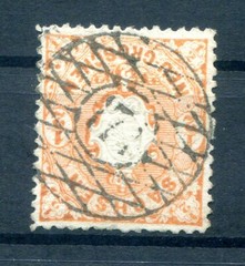 Saxony Number Stamp 171 Siebenlehn 15 on Coat of Arms Embossed (10489)