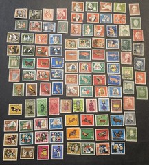 German Stamp Collection Lot 1950s Many Sets Jugend Welfare Birds Animals