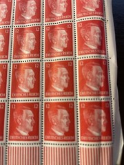 Stamp Germany 12 PF Adolf Hitler Sheet 1941 WWII 3rd Reich German MNH Faults 2