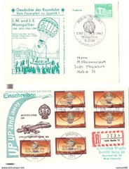 Germany 2 items 1.BALLOON POST 1983 Montgolfiere. 2.REG.FDC. Montgolfiere.