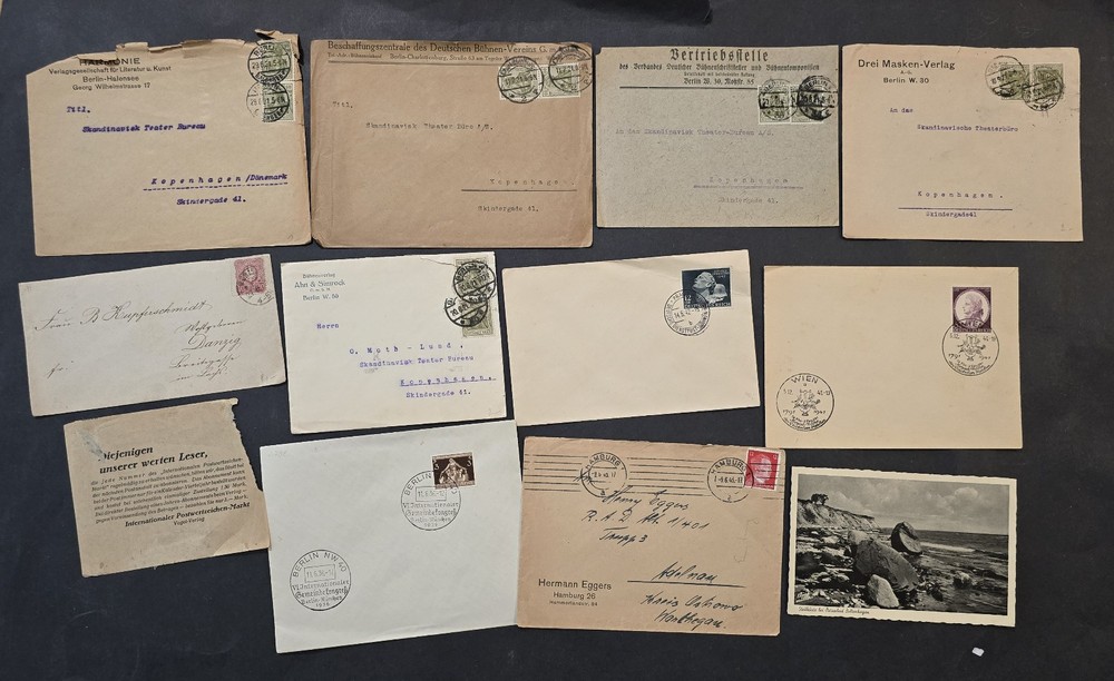 Imperial & Third Reich Nazi German Covers Postcards Berlin Vienna Theater Mail
