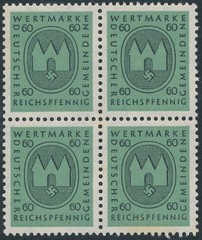 Stamp Germany Revenue Block WWII Fascism War Era Local Wertmarke 20-60 MNH