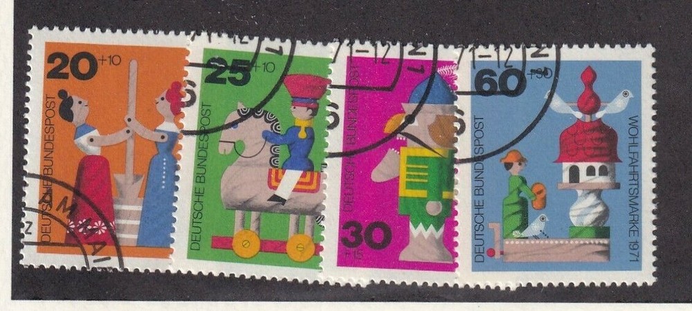 Bundesrepublik used 705-8 SC B476-9 Wooden Toys