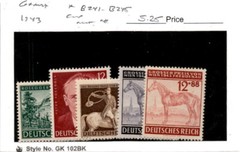 Germany, Postage Stamp, #B241-B245 Mint NH, 1943 Peter Rosegger, Horse (AC)