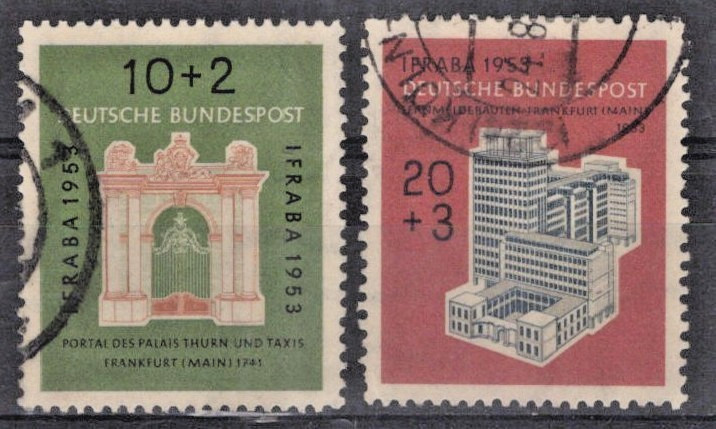 Germany 1953 Thurn & Tasis Palace Gate Semi-Postal B332-B333 Used ZAYIX