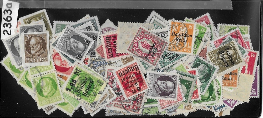 Bulk lot 150+ Stamps Pre 1920 German state BAVARIA Overprints included #2363a