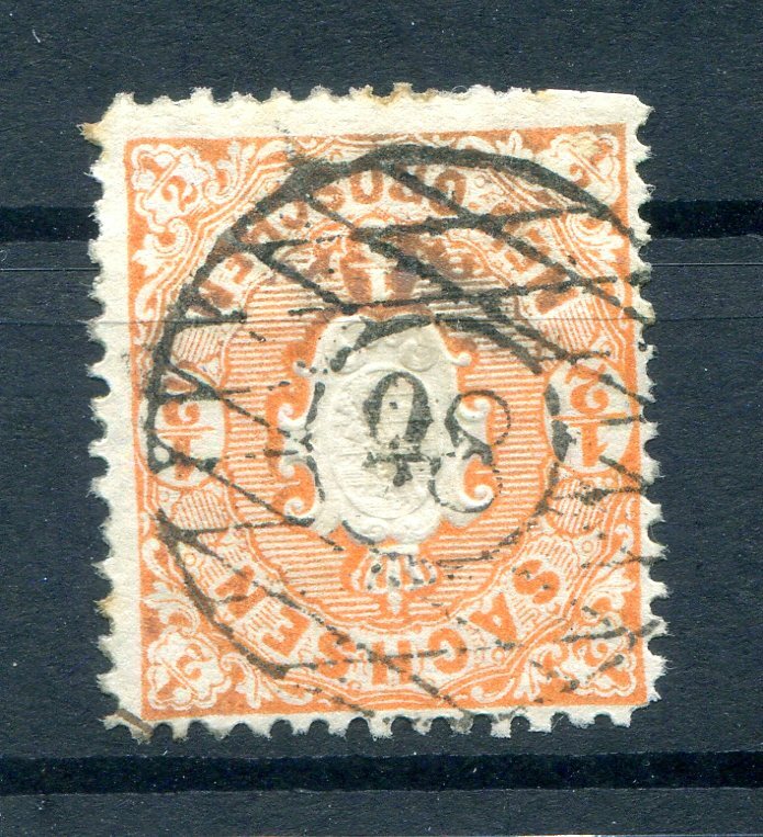 Saxony Number Plate 98 PULSNITZ on 15 on Coat of Arms Embossed (10481)