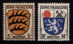 Germany French Zone 1945 Arms, 5pf & 24pf [Unused]