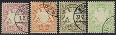 BAVARIA 1901 ARMS EMBOSSED SET 1MK 2MK AND 5MK HORIZONTAL WAVY LINES WMK USED