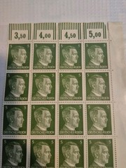Deutsches Reich 5 Pfennig Vintage WW2 Green Adolf Hitler Stamps NMNH