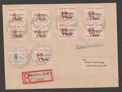 Germany Locals Postwar registered cover Spremberg 1946 rare Imperf pairs