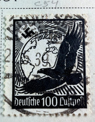 Germany lot of 9 Stamps 1934 Scott Cat C46-C54 Consecutive Air Post Mix CXL, MH