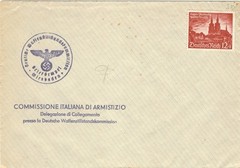 WWII German Armistice Commission Wiesbaden Italian Liaison Cover Scott B175