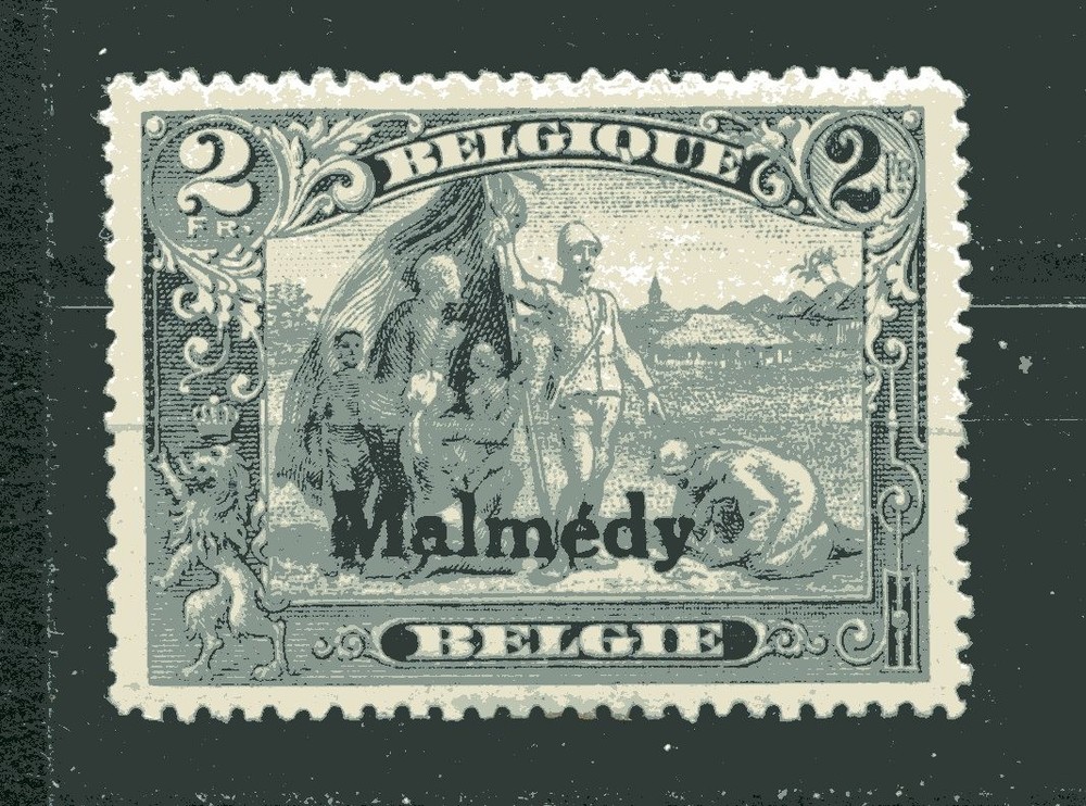 BELGIUM – GERMAN OCCUP. 1920, MALMEDY 2 FR. Sc IN 56, MINT, SOME PAPER ADDESION