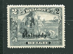 BELGIUM – GERMAN OCCUP. 1920, MALMEDY 2 FR. Sc IN 56, MINT, SOME PAPER ADDESION