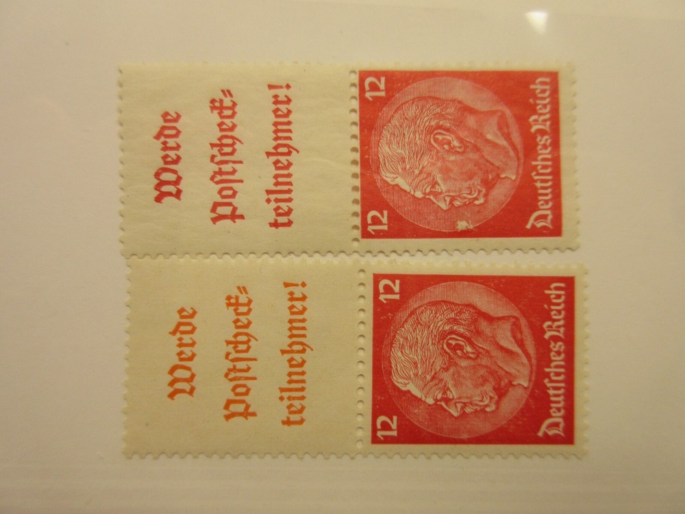 GERMANY Zusammendrucke Michel S203 RED & ORANGE LABEL MINT HINGED Lot9 Cat €15