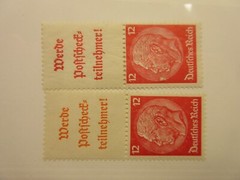 GERMANY Zusammendrucke Michel S203 RED & ORANGE LABEL MINT HINGED Lot9 Cat €15