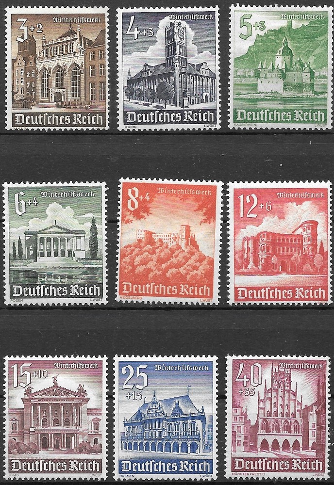 Germany Third Reich Mi# 751-759 MNH Winter Relief Fund 1940 **
