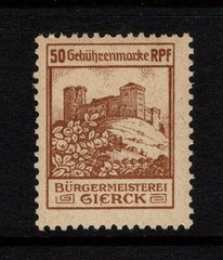 Germany Sierck .50 Rm Castle Local Revenue MNH – S57291