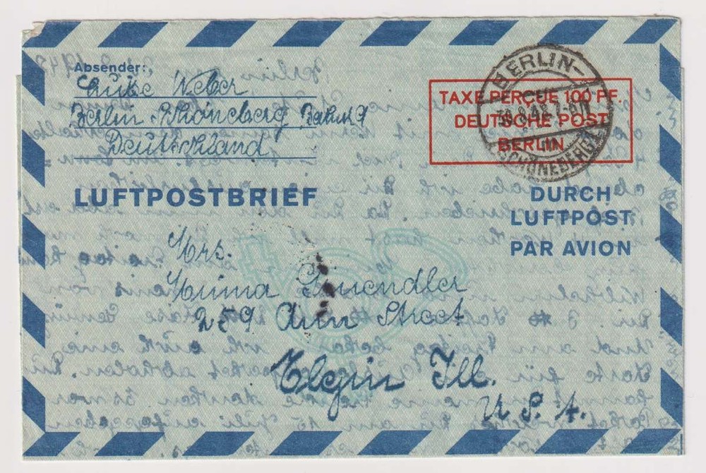 E6365: 1948 Germany Berlin Airlift Used Airletter Sheet (LF1, TY1)
