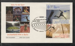 Germany FDC 2009 – 5 beautiful FDC World Athletics Championships to Berlin