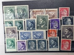 Collection of Third Reich Period Stamps Some Canceled, Some in Unused Condition
