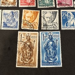 Post WWII WW2 1948 Rheinland Pealz French Occupation Germany Stamp Collection