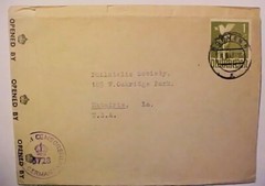 GERMANY LETTER IN PEACE DOVE COVER AU 1947 CENSORED TO US